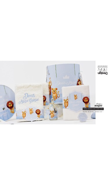 Trusou de botez cu broderie personalizata pentru baieti, Regele leu 30